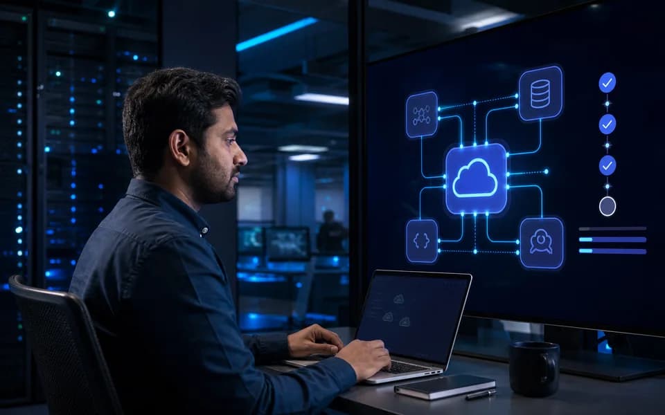 Cloud engineer connecting enterprise applications databases and APIs