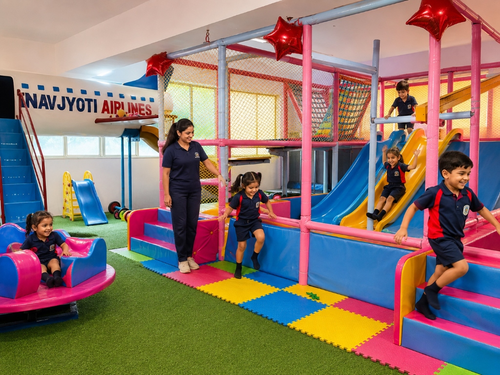 Indian children participating in music, dance, yoga or outdoor play